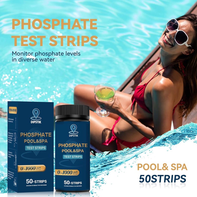 DIPSTIK Phosphate Test Kit for Pool,50 Strips Phosphate Test Strip Quick and Accurate Swimming Hot Tub and Spa Water Testing - Image 5